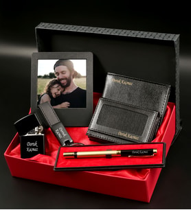 Babalar Gününe Özel Kişiye Özel Kutuda Siyah Instagram Çerçeve& Siyah Zippo Çakmak& Siyah Anahtarlık& Siyah/Gold Roller Kalem& Siyah Cüzdan& Siyah Mekanizmalı Kartlık Hediye Seti