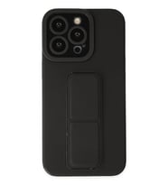 iPhone 14 Pro Kılıf Mega Standlı Silikon - Siyah
