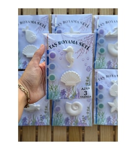Atölye Lavi Shop Taş Boyama Seti, deniz Kızı Konsept, Kendin Yap, DIY, Hediyelik, Etkinlik, 10 Adet