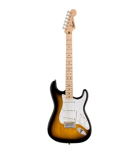 Squier 0373152503 Sonic Stratocaster Elektro Gitar (2-Color Sunburst) Akçaağaç Klavye Klasik Sunburst ve Seramik Manyetikler