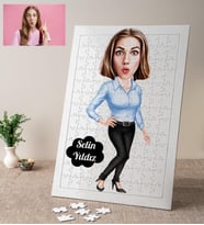 Müdür Karikatürlü Kişiye Özel Puzzle