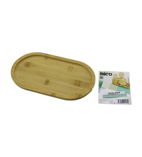 OVAL AHŞAP BAMBU SERVİS SUNUM TEPSİ - TAHTASI MİNİ TEPSİ 25 X 14 X 1.4CM (5343)