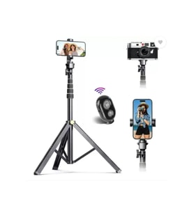 Taşınabilir Bluetooth Uzaktan Kumanda ve Telefon Tripod Seti