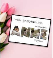 Kişiye Özel 4 Fotoğraf Baskılı Anne Temalı Fotoğraf Çerçevesi