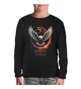30 Seconds to Mars - Kartal Siyah Çocuk Sweatshirt