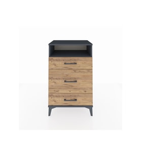 Hyperion Komodin Tek Raflı 3 Çekmeceli 60x44x96 Antrasit-Çam