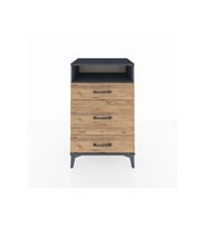Hyperion Komodin Tek Raflı 3 Çekmeceli 60x44x96 Antrasit-Çam