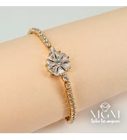 Zirkon Taşlı Pirinç Zirkon Bileklikler 17+2,5 Cm - Kbl0036