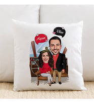 Kişiye Özel Gemici Sevgililer Karikatürlü Yastık