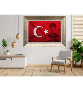 Gümüş Çerçeveli Atatürk Tablo a593