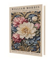 DEFFTER 14X20 WHITE FLOWER ( WILLIAM MORRIS ) SERT KAPAK ÇİZGİLİ DEFTER 96 YP