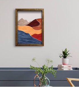 BK Gift Otel Odası Konseptli Doğal Masif Ahşap Çerçeveli Tablo 45x65cm-5