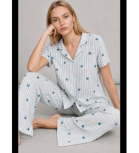 Night Kadın Kısa Kollu Rahat Pijama Takımı 4728