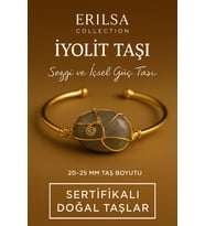 Sertifikalı Doğal İyolit Taşı Ayarlanabilir 24K Altın Kaplama Bileklik 20-25 mm (Çok Renkli)