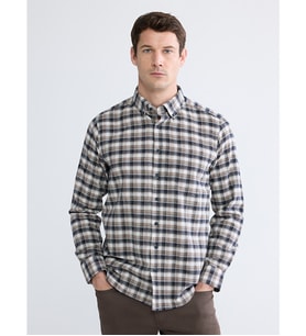 LCWAIKIKI Classic Bej Regular Fit Ekose Gabardin Erkek Gömlek