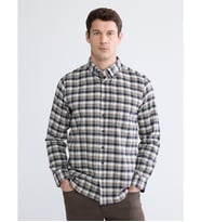 LCWAIKIKI Classic Bej Regular Fit Ekose Gabardin Erkek Gömlek