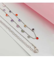 Gümüş Zirkon Taşlı Sallanır Kolye 925 Ayar