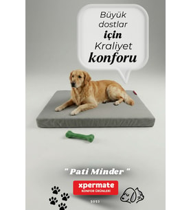 Büyük Irk Köpek Yatağı Fermuarlı Yıkanabilir Su İtici Evcil Hayvan Yatağı Pati Minder (Antrasit)