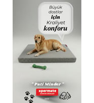 Büyük Irk Köpek Yatağı Fermuarlı Yıkanabilir Su İtici Evcil Hayvan Yatağı Pati Minder (Antrasit)