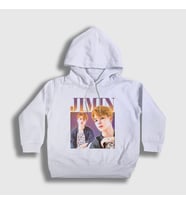Presmono Unisex Çocuk Beyaz Poster K Pop Jimin Bts Kapüşonlu Sweatshirt 272300tt