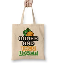 Gamer And Taco Lover Funny Quotes Bez Çanta Uzun Saplı