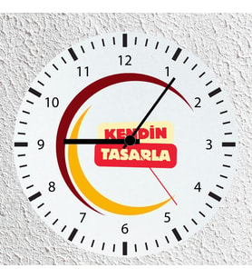 Kendin Tasarla Cam Duvar Saati 30x30 cm - Kişiye Özel Logo ve Resim Baskılı Dekoratif Saat