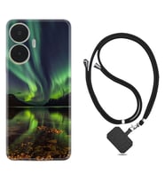 Realme C55 Kılıf Resimli Boyun Askılı İpli Desenli Silikon Kuzey Işıkları 1327