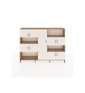 Arges Dolap 10 Raflı 9 Kapaklı 220x30x163 Çam-Aytaşı/Çam