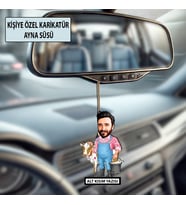 Kişiye Özel Karikatür Erkek Ayna Süsü – Araç İçi Esprili Hediyelik