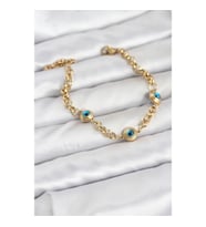 Mey İthalat® 316L Çelik Nazar Model Gold Renk Kadın Bileklik