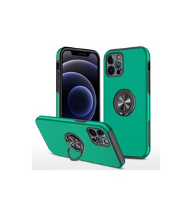 Iphone 12 Pro Max Kılıf Elit Yüzüklü Kapak - Yeşil