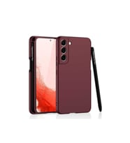 Samsung Galaxy S22 Uyumlu Kılıf Zore Kalemli Kıpta Kapak (Mürdüm)