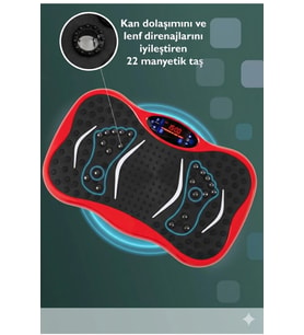 3D 5 Programlı Titreşimli Spor Kondisyon Fitness Egzersiz Aleti Vipration Plates Kırmızı