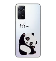 Redmi Note 12 Pro 4G Uyumlu Sevimli Panda Desenli Şeffaf Telefon Kılıfı