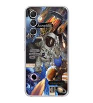Samsung Galaxy A24 Uyumlu Astrophilia Uzay Kolaj Tasarımlı Şeffaf Telefon Kılıfı