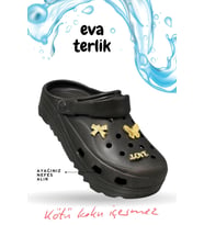 Sermoda Rahat Tabanlı Yüksek Ölçekli Hastane Aşçı Hemşire Doktor Terliği Eva Sabo Kadın Terlik Siyah