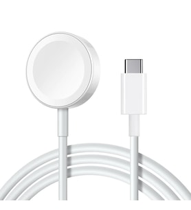 Apple Watch ve Type-C Uyumlu Akıllı Saatler İçin Type-C Manyetik 1 Metre Yüksek Hızlı Şarj Kablosu (Beyaz)