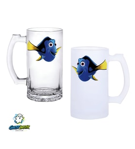 Kayıp Balık Dory Kulplu Bira Bardağı Buzlu veya Şeffaf Seçenekli 0306