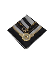 VESİ Eşarp Zincir Desenli Sport Twill Eşarp 120x120 cm (Siyah-Gri)