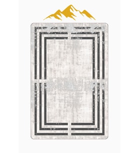 Modern Desenli Dijital Baskı Kaymaz Taban Halı H1045 (Çok Renkli)