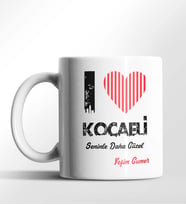 Kişiye Özel Kocaeli Seninle Daha Güzel Tema Beyaz Kupa