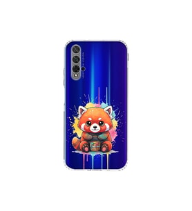 Honor 20 ile Uyumlu Splash Tilki Tasarımlı Şeffaf Silikon Kılıf