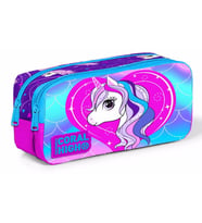 Coral High Unicorn Baskılı İki Bölmeli Kalem Çantası - Kız Çocuk