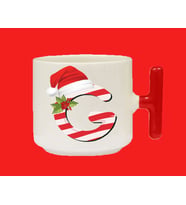 Yeni Yıla Özel G Harfli Isimli Basılı T Kulplu Latte Kupa