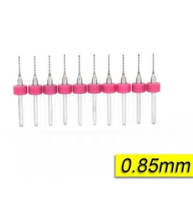 PCB Mikro Karbür CNC Matkap Ucu 10lu Set 0,85mm Tungsten 18 Shank