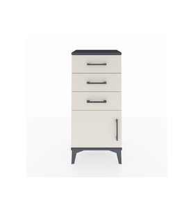 Arges Komodin 3 Çekmeceli Tek Kapaklı 44x30x96 Antrasit-Aytaşı