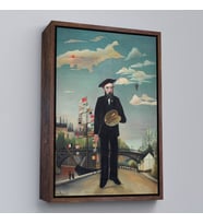 Çerçeveli Henri Rousseau Kendi Tablosu - Self-Portrait (Beyaz)