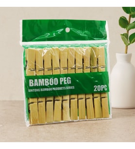 Bambu Ahşap Mandal 20'li