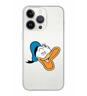 Apple iPhone 13 Pro Uyumlu Kapak Donald Duck Tasarımlı Şeffaf Silikon Kılıf