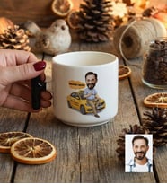 Kişiye Özel Karikatürlü Taksici T Kupa Doğum Günü Hediyesi